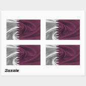 Sticker Rectangulaire Drapeau du Qatar (Feuille)