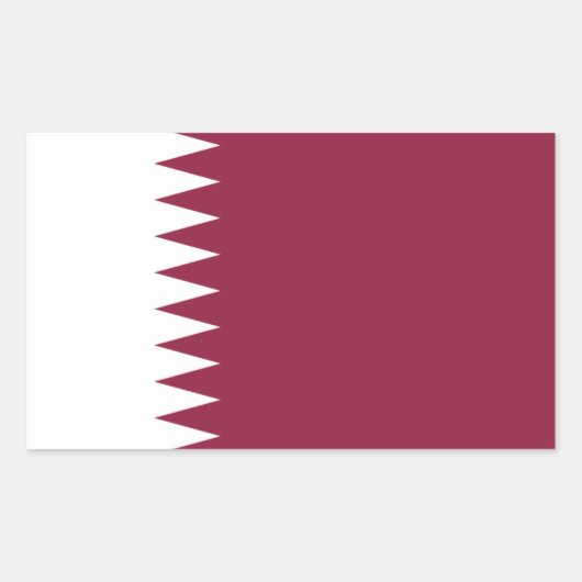 Sticker Rectangulaire Drapeau du Qatar (Devant)
