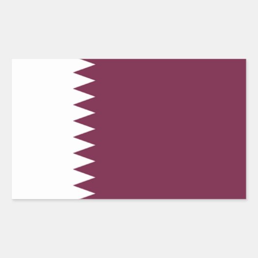 Sticker Rectangulaire Drapeau du Qatar (Devant)