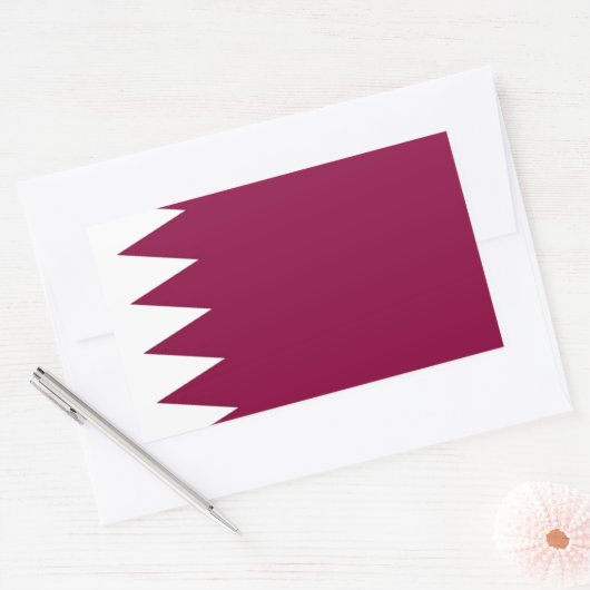 Sticker Rectangulaire Drapeau du Qatar (Enveloppe)