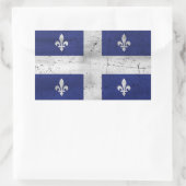 Sticker Rectangulaire Drapeau du Québec style grunge érodé (Sac)