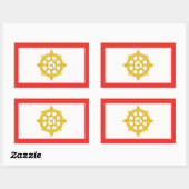 Sticker Rectangulaire Drapeau du Royaume de Sikkim (Feuille)