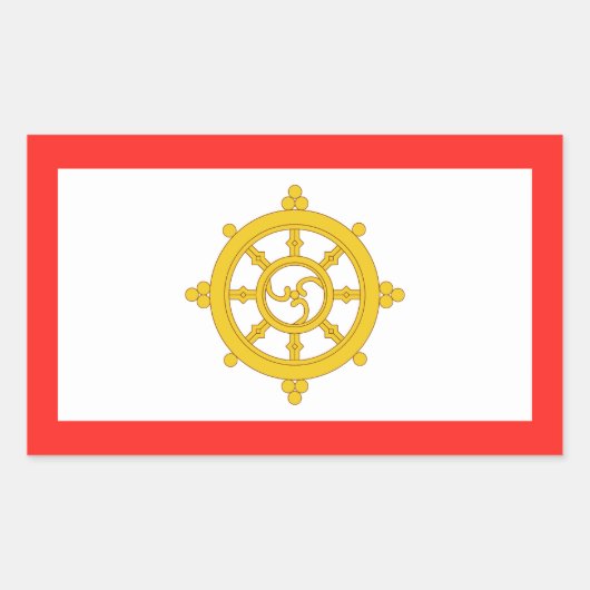 Sticker Rectangulaire Drapeau du Royaume de Sikkim (Devant)