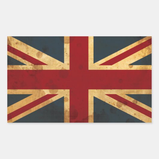 Sticker Rectangulaire Drapeau du Royaume-Uni d'Union Jack (Devant)