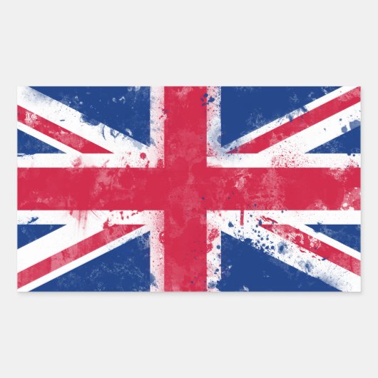 Sticker Rectangulaire Drapeau du Royaume-Uni ou de l'Union Jack (Devant)