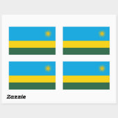Sticker Rectangulaire Drapeau du Rwanda (Feuille)