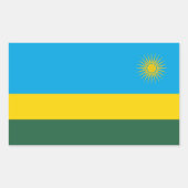 Sticker Rectangulaire Drapeau du Rwanda (Devant)