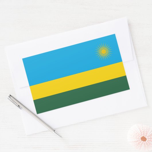 Sticker Rectangulaire Drapeau du Rwanda (Enveloppe)