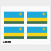 Sticker Rectangulaire Drapeau du Rwanda (Feuille)