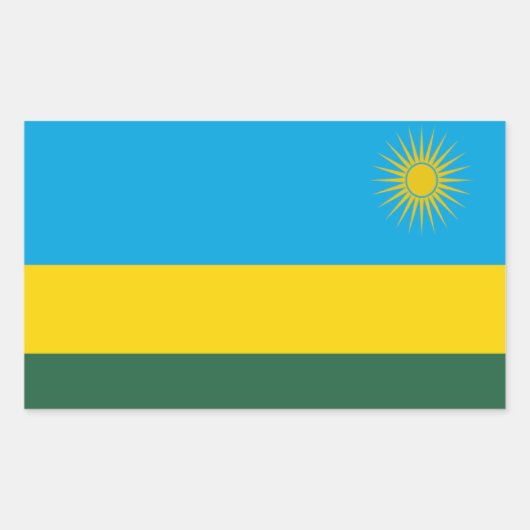 Sticker Rectangulaire Drapeau du Rwanda (Devant)