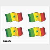 Sticker Rectangulaire Drapeau du Sénégal (Feuille)
