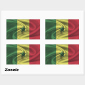 Sticker Rectangulaire Drapeau du Sénégal (Feuille)