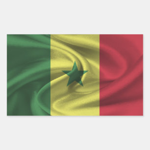Sticker Rectangulaire Drapeau du Sénégal