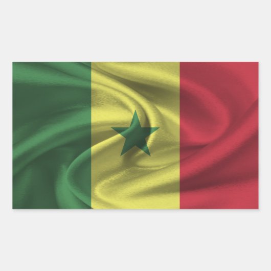 Sticker Rectangulaire Drapeau du Sénégal (Devant)