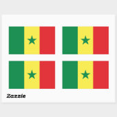 Sticker Rectangulaire Drapeau du Sénégal (Feuille)