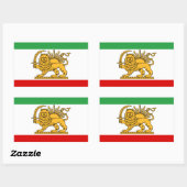 Sticker Rectangulaire Drapeau du Shah d'Iran (1964-1980) ♥880 ♥ ♥er (Feuille)
