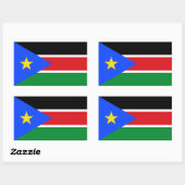 Sticker Rectangulaire Drapeau du Soudan du Sud (Feuille)