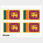 Sticker Rectangulaire Drapeau du Sri Lanka (Feuille)