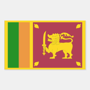 Sticker Rectangulaire Drapeau du Sri Lanka