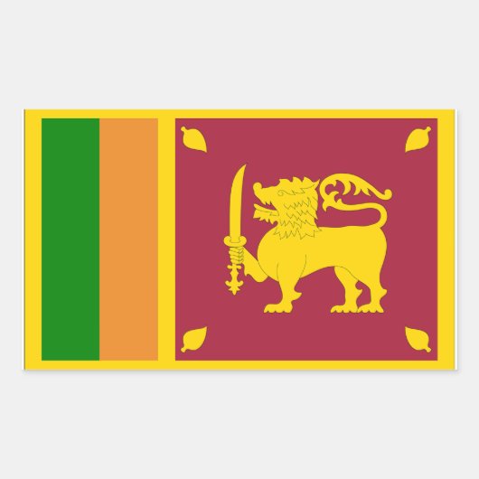 Sticker Rectangulaire Drapeau du Sri Lanka (Devant)