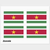 Sticker Rectangulaire Drapeau du Suriname (Feuille)