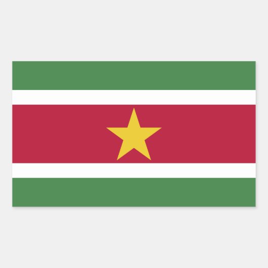 Sticker Rectangulaire Drapeau du Suriname (Devant)