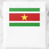 Sticker Rectangulaire Drapeau du Suriname | (Sac)