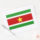 Sticker Rectangulaire Drapeau du Suriname | (Enveloppe)