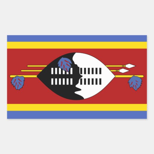 Sticker Rectangulaire Drapeau du Swaziland (Devant)
