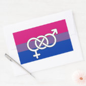 Sticker Rectangulaire Drapeau du symbole de la fierté bisexuelle (Enveloppe)