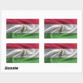 Sticker Rectangulaire Drapeau du Tadjikistan (Feuille)