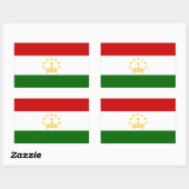 Sticker Rectangulaire Drapeau du Tadjikistan (Feuille)