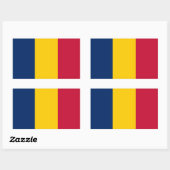 Sticker Rectangulaire Drapeau du Tchad (Feuille)
