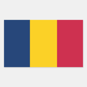 Sticker Rectangulaire Drapeau du Tchad