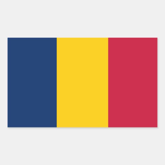 Sticker Rectangulaire Drapeau du Tchad (Devant)