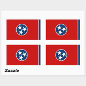 Sticker Rectangulaire Drapeau du Tennessean, Drapeau du Tennessee (Feuille)