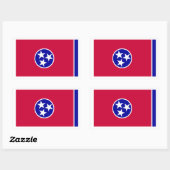 Sticker Rectangulaire Drapeau du Tennessee (Feuille)
