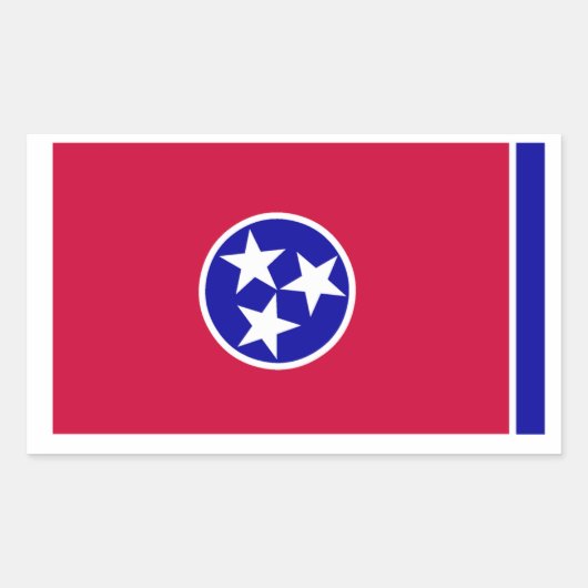 Sticker Rectangulaire Drapeau du Tennessee (Devant)