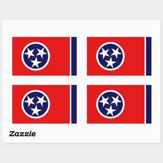 Sticker Rectangulaire Drapeau du Tennessee (Feuille)
