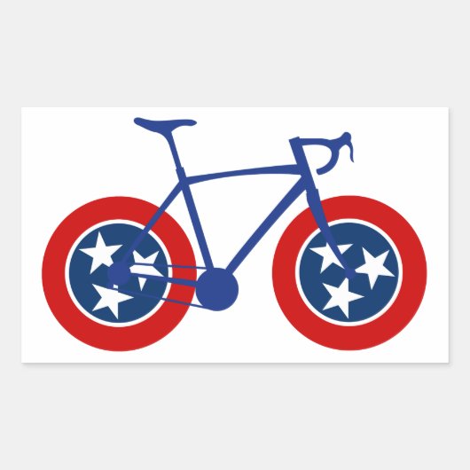Sticker Rectangulaire Drapeau du Tennessee à vélo (Devant)