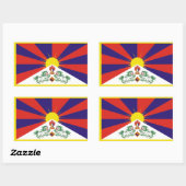Sticker Rectangulaire Drapeau du Tibet (Feuille)