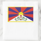 Sticker Rectangulaire Drapeau du Tibet (Sac)