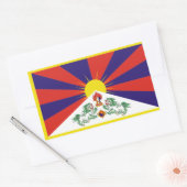 Sticker Rectangulaire Drapeau du Tibet (Enveloppe)