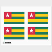 Sticker Rectangulaire Drapeau du Togo (Feuille)