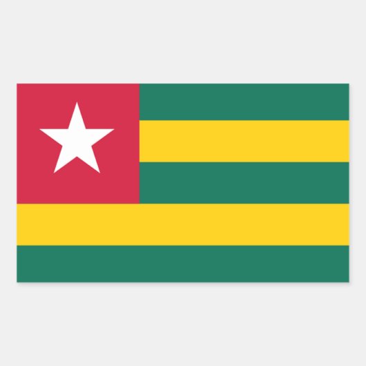 Sticker Rectangulaire Drapeau du Togo (Devant)