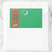 Sticker Rectangulaire Drapeau du Turkménistan (Sac)