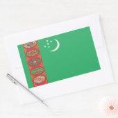 Sticker Rectangulaire Drapeau du Turkménistan (Enveloppe)