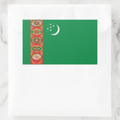 Sticker Rectangulaire Drapeau du Turkménistan (Sac)
