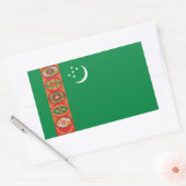 Sticker Rectangulaire Drapeau du Turkménistan (Enveloppe)