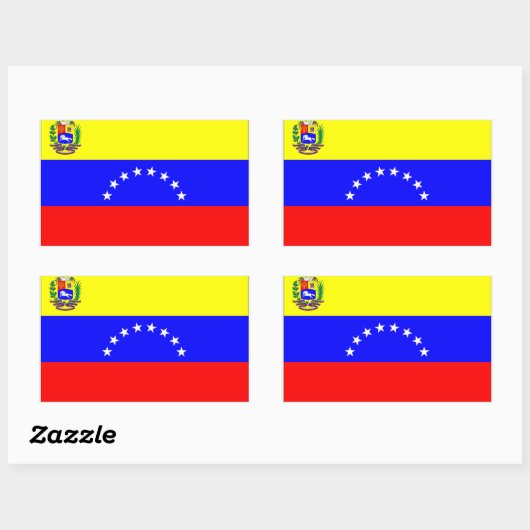 Sticker Rectangulaire Drapeau du Venezuela (Feuille)